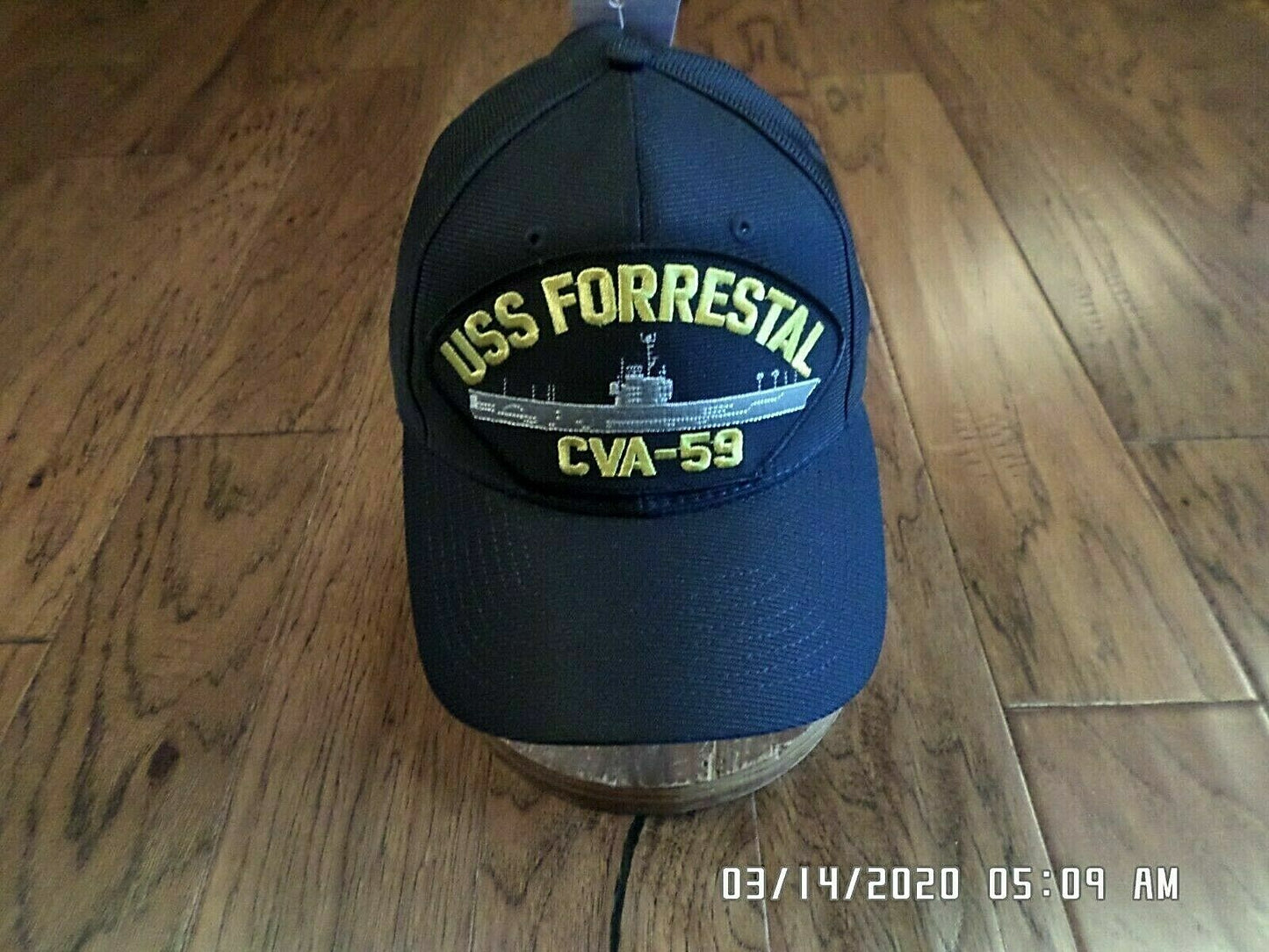 USS FORRESTAL CVA - 59 U.S NAVY SHIP HAT OFFICIAL MILITARY BALL CAP U.S.A MADE