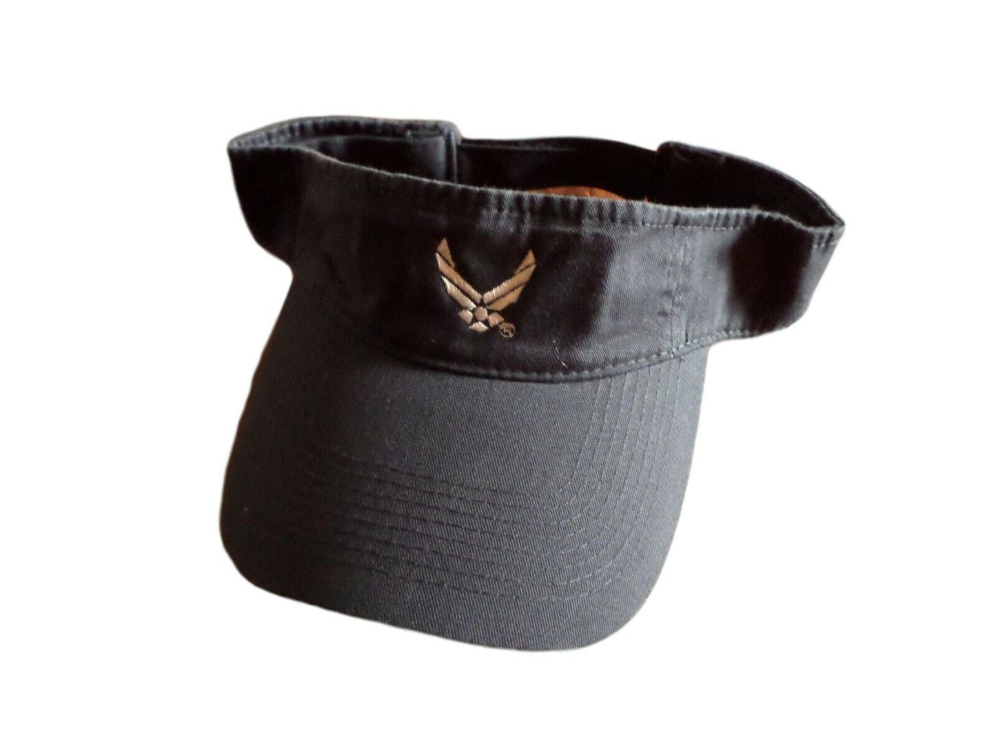 U.S AIR FORCE SUN VISOR CAP BLUE HAT WITH EMBROIDERED AIR FORCE WINGS LOGO