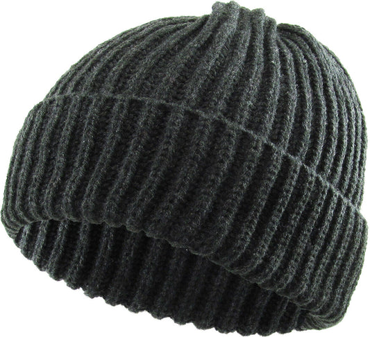 RIBBED BEANIE WATCH CAP WINTER KNIT SKI COLD WEATHER HAT