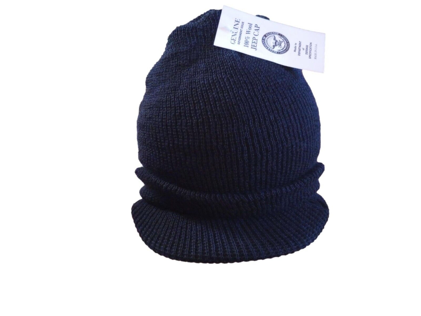 NEW GENUINE MILITARY BLUE JEEP WATCH CAP 100% WOOL 2 PLY U.S.A MADE BEANIE