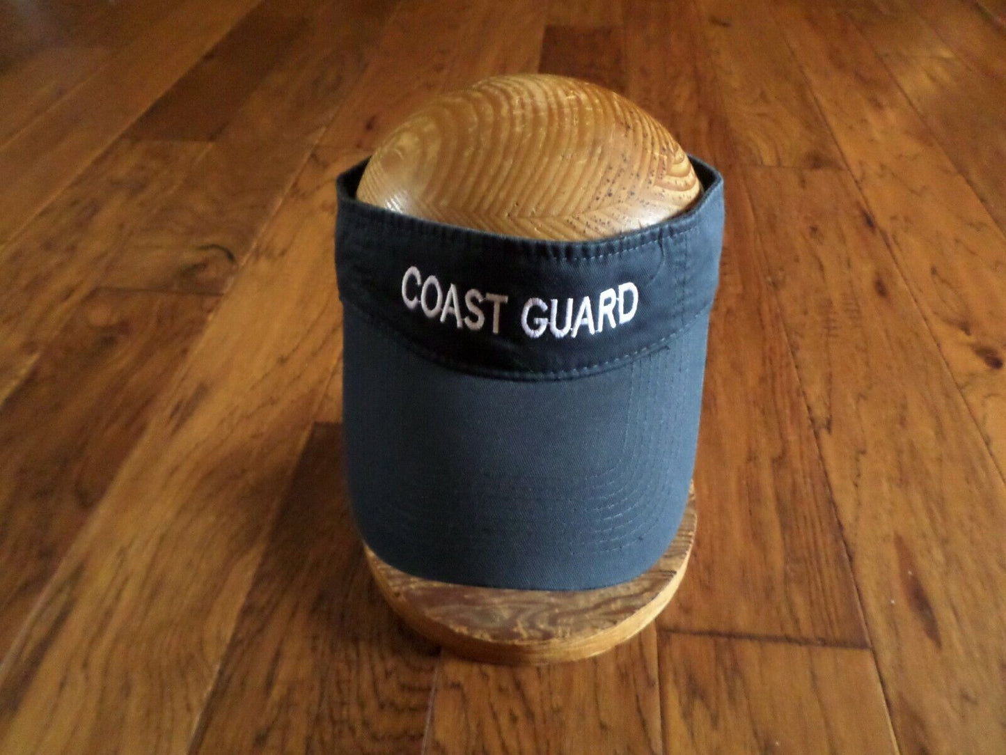 U.S COAST GUARD SUN VISOR CAP BLUE HAT WITH EMBROIDERED WHITE COAST GUARD