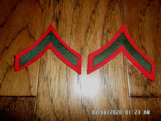 MARINE CORPS PRIVATE FIRST CLASS SHOULDER PATCHES SERVICE DRESS UNIFORM CHEVRON