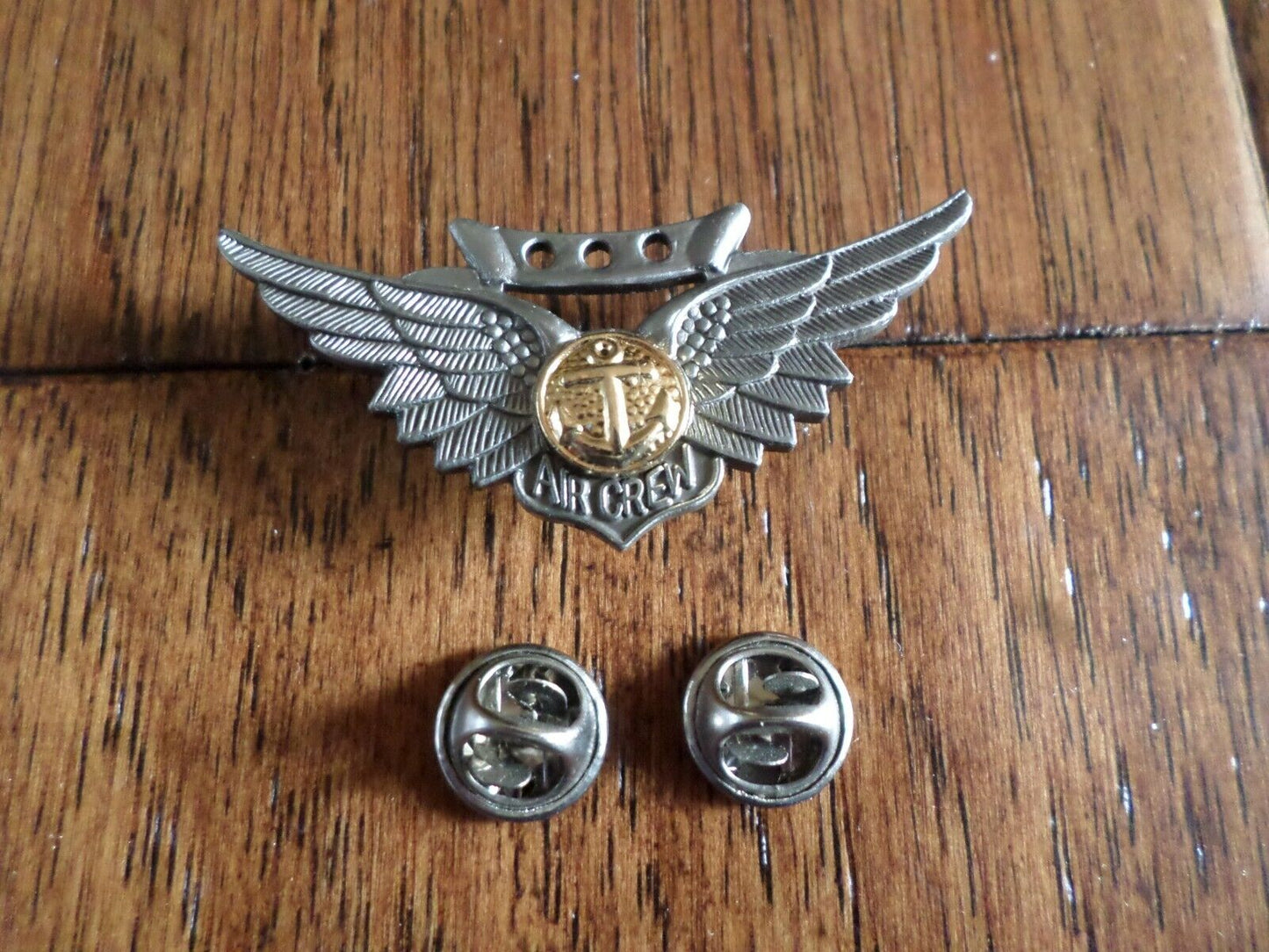 U.S MILITARY NAVY AIRCREW WINGS BADGE PIN DOUBLE POST BACK