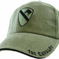 ARMY 1ST CAVALRY DIVISION HAT EMBROIDERED U.S MILITARY BALL CAP STONE WASHED OD