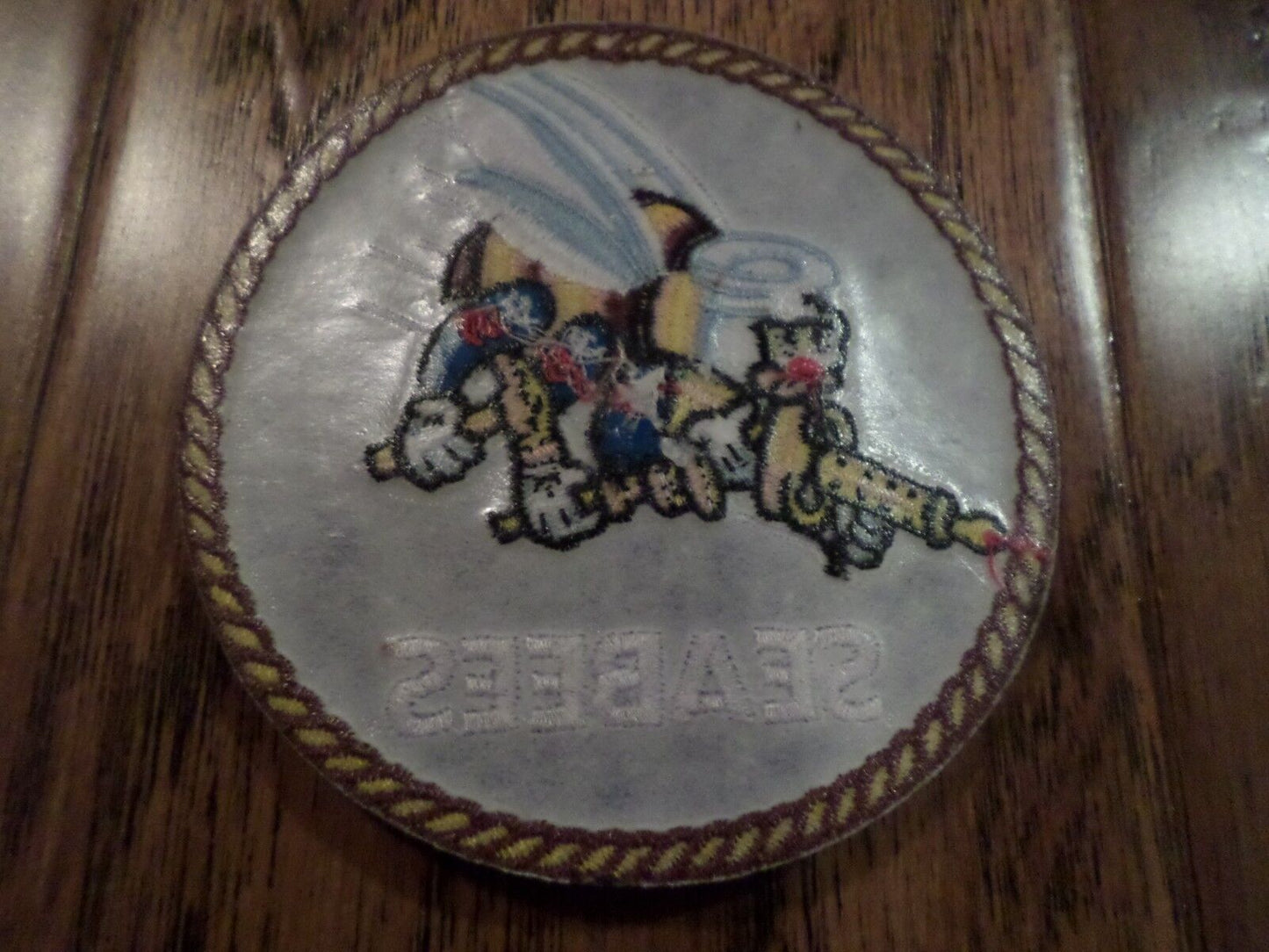 U.S.MILITARY NAVY SEABEES PATCH 4" X 4" ROUND HAT OR JACKET PATCH