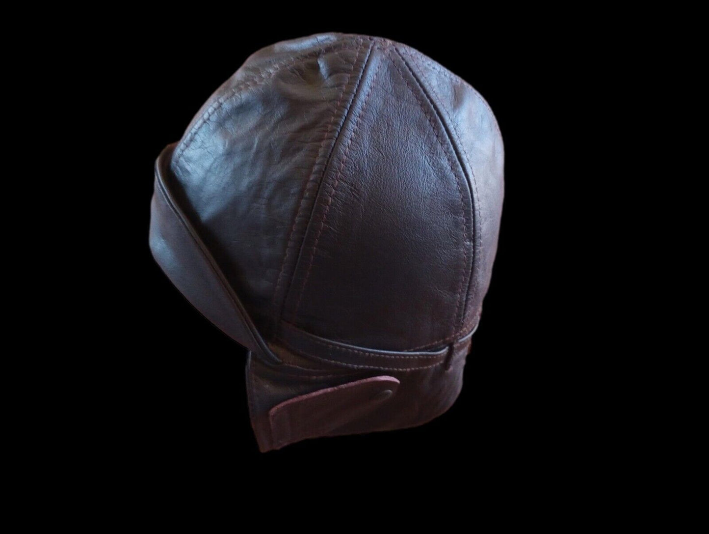 LEATHER AVIATOR HELMET CAP WWII GERMAN BROWN NEW REPRODUCTION LARGE