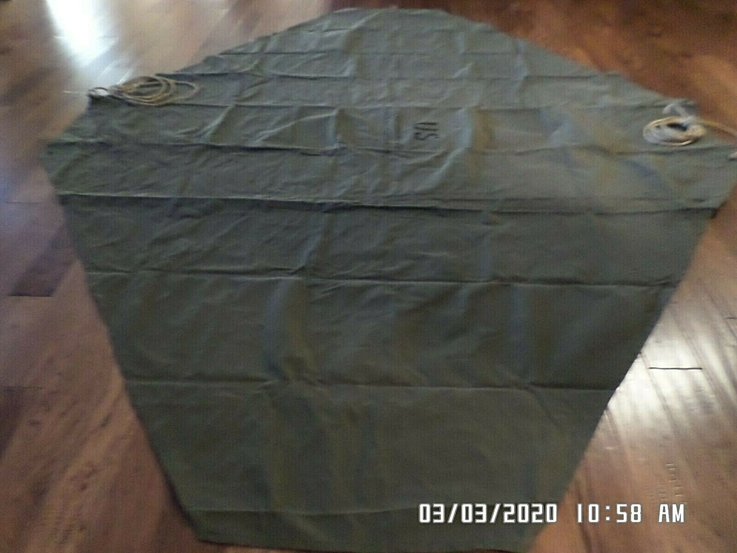 U.S ARMY CANVAS COVER GENERAL PURPOSE TENT COVER STORAGE TARP FLOOR MILITARY