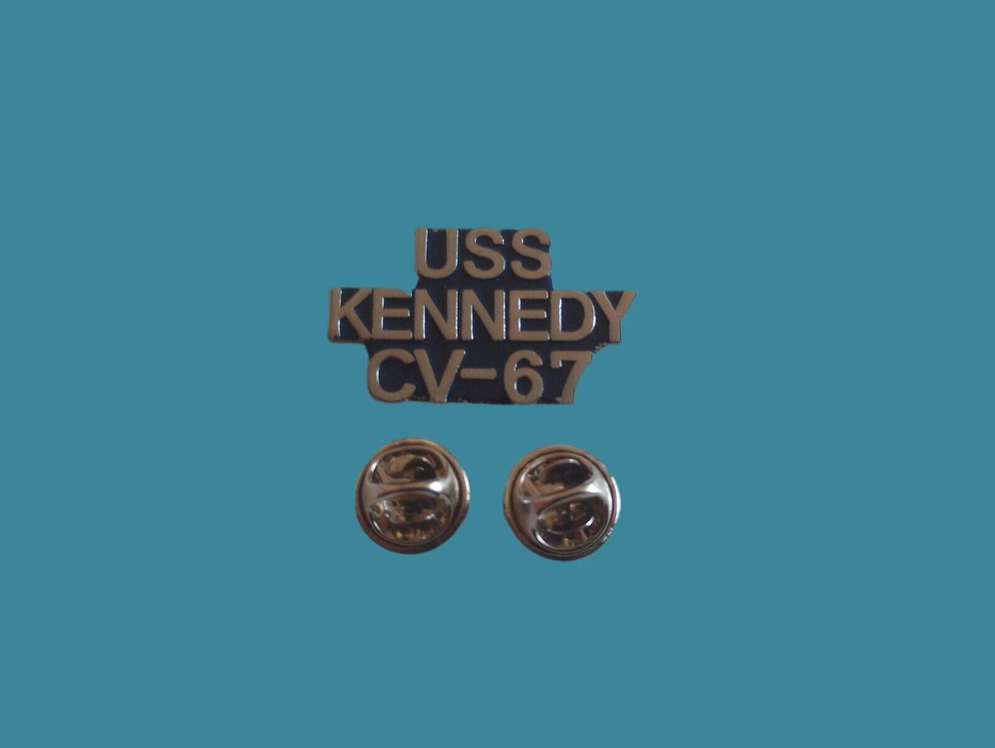 U.S MILITARY NAVY SHIP USS KENNEDY  CV-67 HAT LAPEL PIN CLUTCH BACK