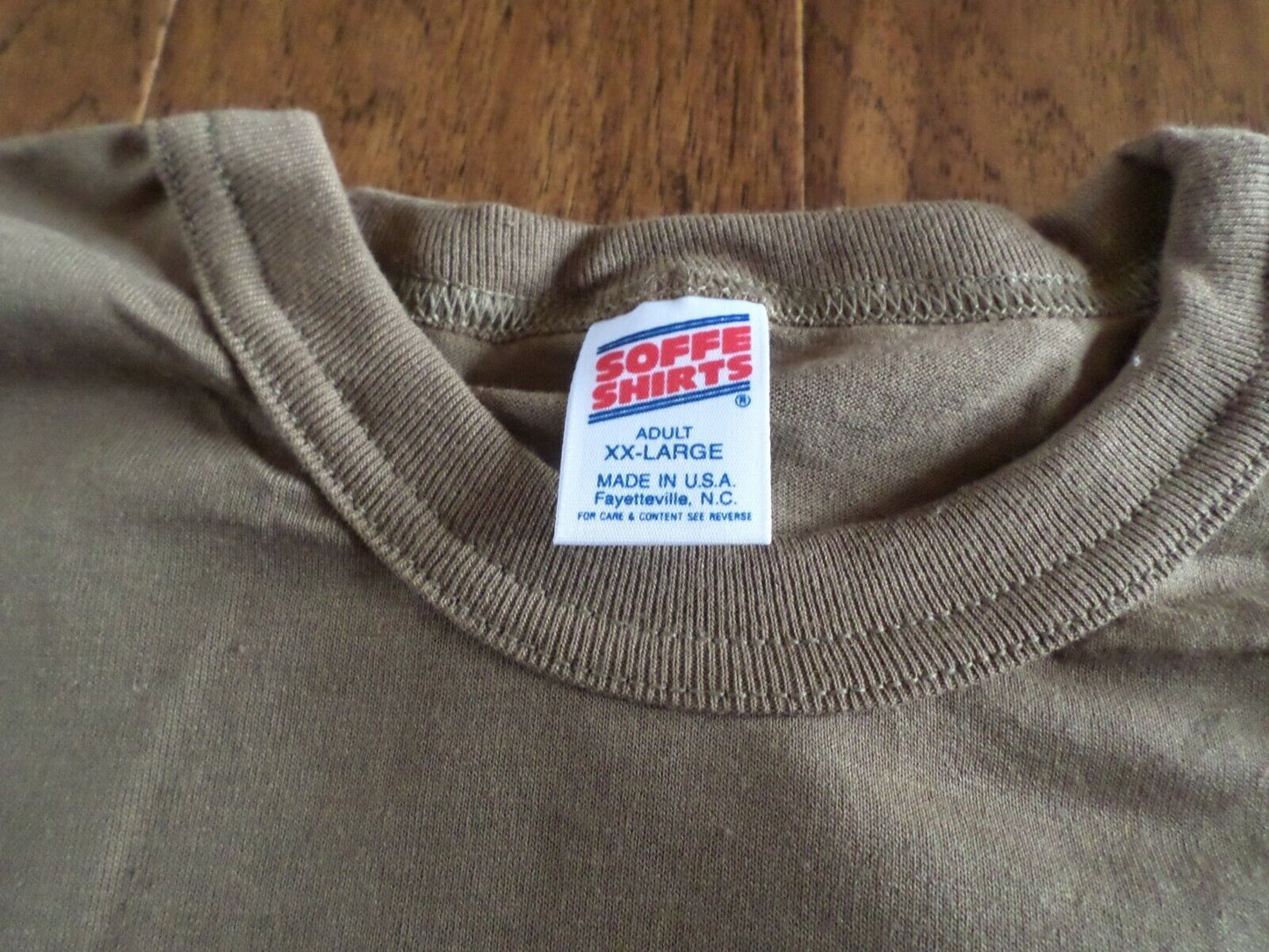 NEW MILITARY BROWN UNDER SHIRTS XX-LARGE T-SHIRT U.S.A MADE BY SOFFE