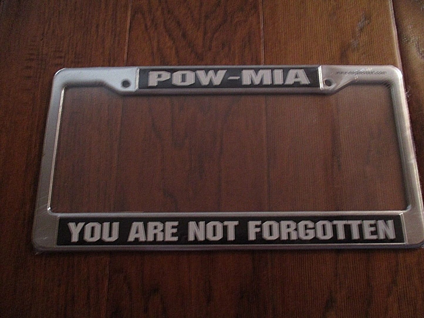 U.S MILITARY POW-MIA  LICENSE PLATE FRAME, UNIQUE RAISED LETTER 3D DESIGN.