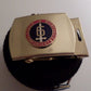 U.S MILITARY BLACK WEB BELT WITH 6th MARINE CORPS BRASS BUCKLE U.S.A MADE