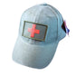 MEDIC RED CROSS MILITARY HAT OD GREEN MASH BASEBALL CAP H&L PATCH