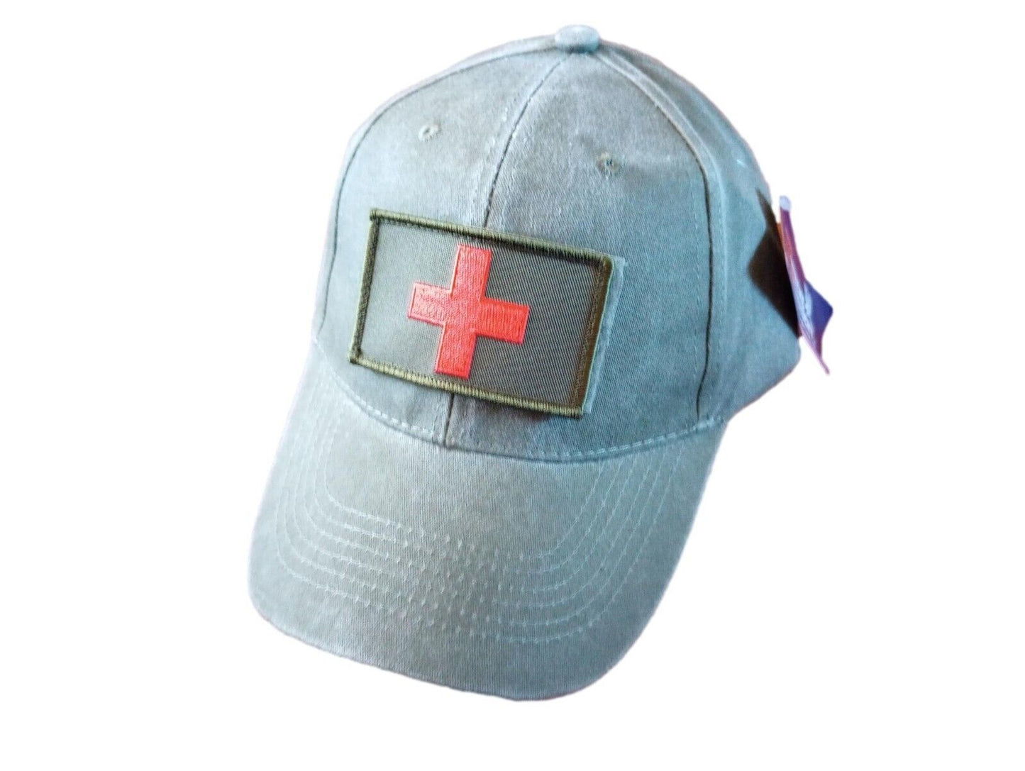 MEDIC RED CROSS MILITARY HAT OD GREEN MASH BASEBALL CAP H&L PATCH