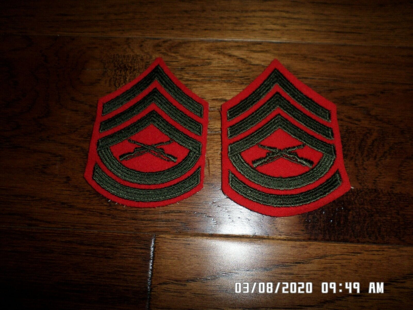 MARINE CORPS GUNNERY SERGEANT PATCHES SERVICE FEMALE DRESS UNIFORM CHEVRON