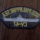 U.S NAVY SHIP HAT PATCH. USS PHILIPPINE SEA CV-47 U.S.A MADE HEAT TRANSFER