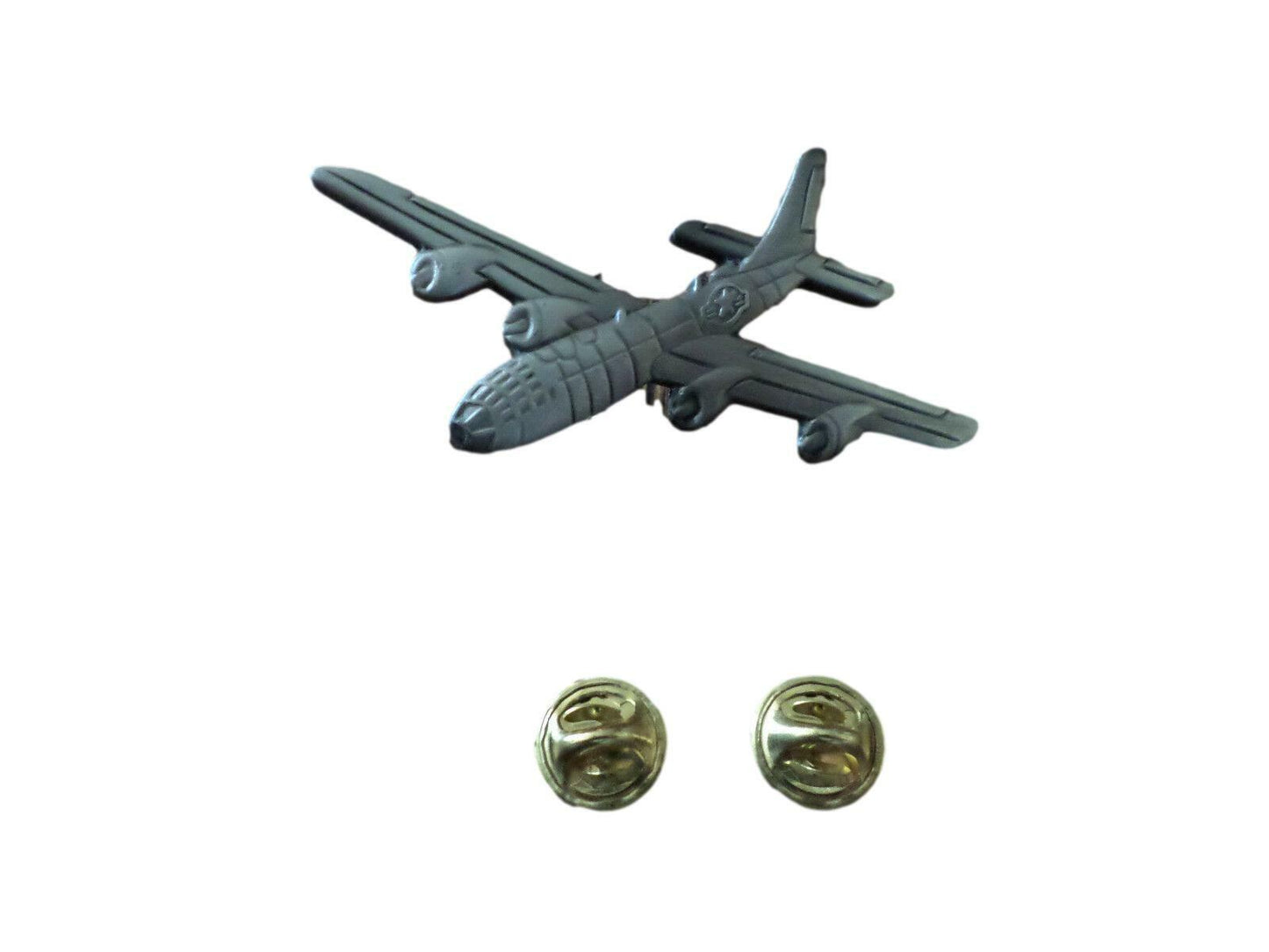 U.S MILITARY B-29 SUPERFORTRESS BOMBER PLANE HAT PIN BADGE DOUBLE CLUTCH BACK