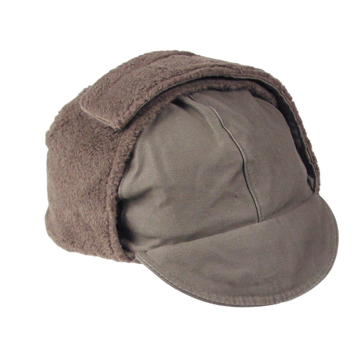 GERMAN MILITARY ARMY OD GREEN COLD WEATHER WINTER CAP/HAT EAR FLAPS