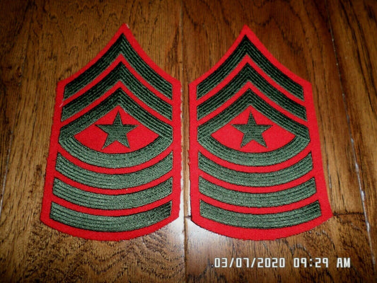 MARINE CORPS SERGEANT MAJOR SHOULDER PATCHES ALPHA SERVICE DRESS UNIFORM CHEVRON