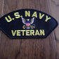 U.S NAVY VETERAN HAT PATCH NAVY VET 3" X 6" HEAT TRANSFER U.S.A MADE