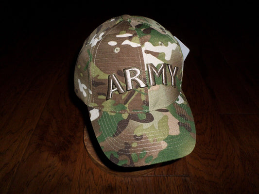 U.S MILITARY ARMY HAT EMBROIDERED MILITARY BALL CAP  CAMOUFLAGE RAISED LETTERS