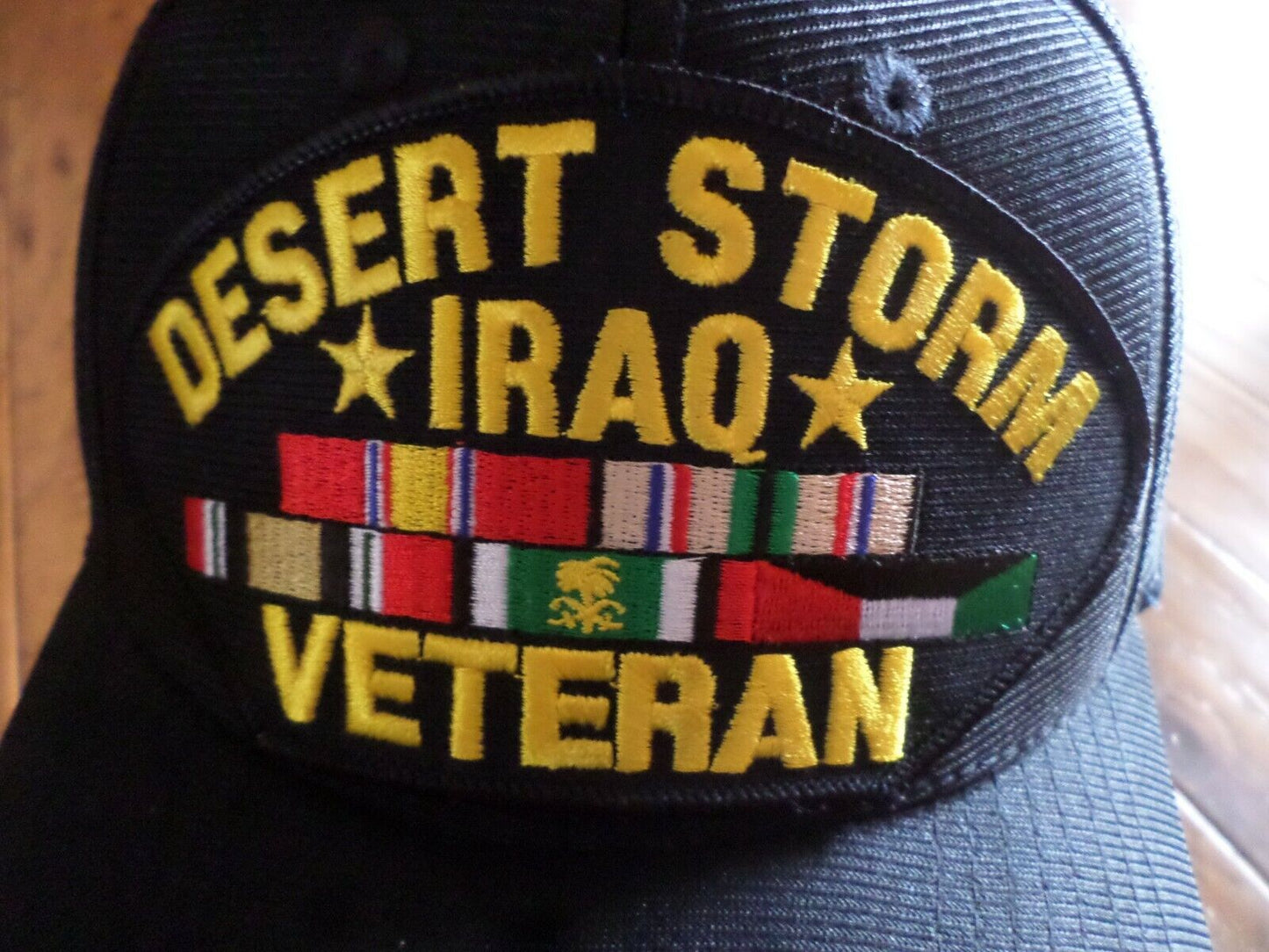 MILITARY DESERT STORM IRAQ VETERAN HAT U.S MILITARY OFFICIAL BALL CAP U.S.A MADE