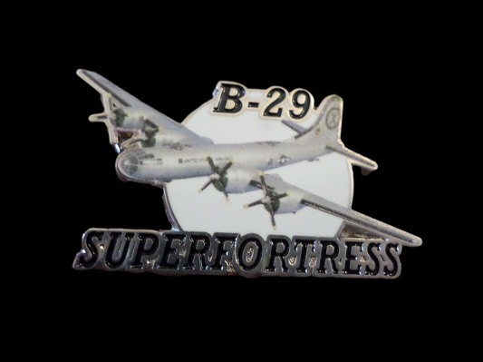 U.S MILITARY B-29 SUPER FORTRESS BOMBER PLANE HAT PIN DOUBLE CLUTCH BACK