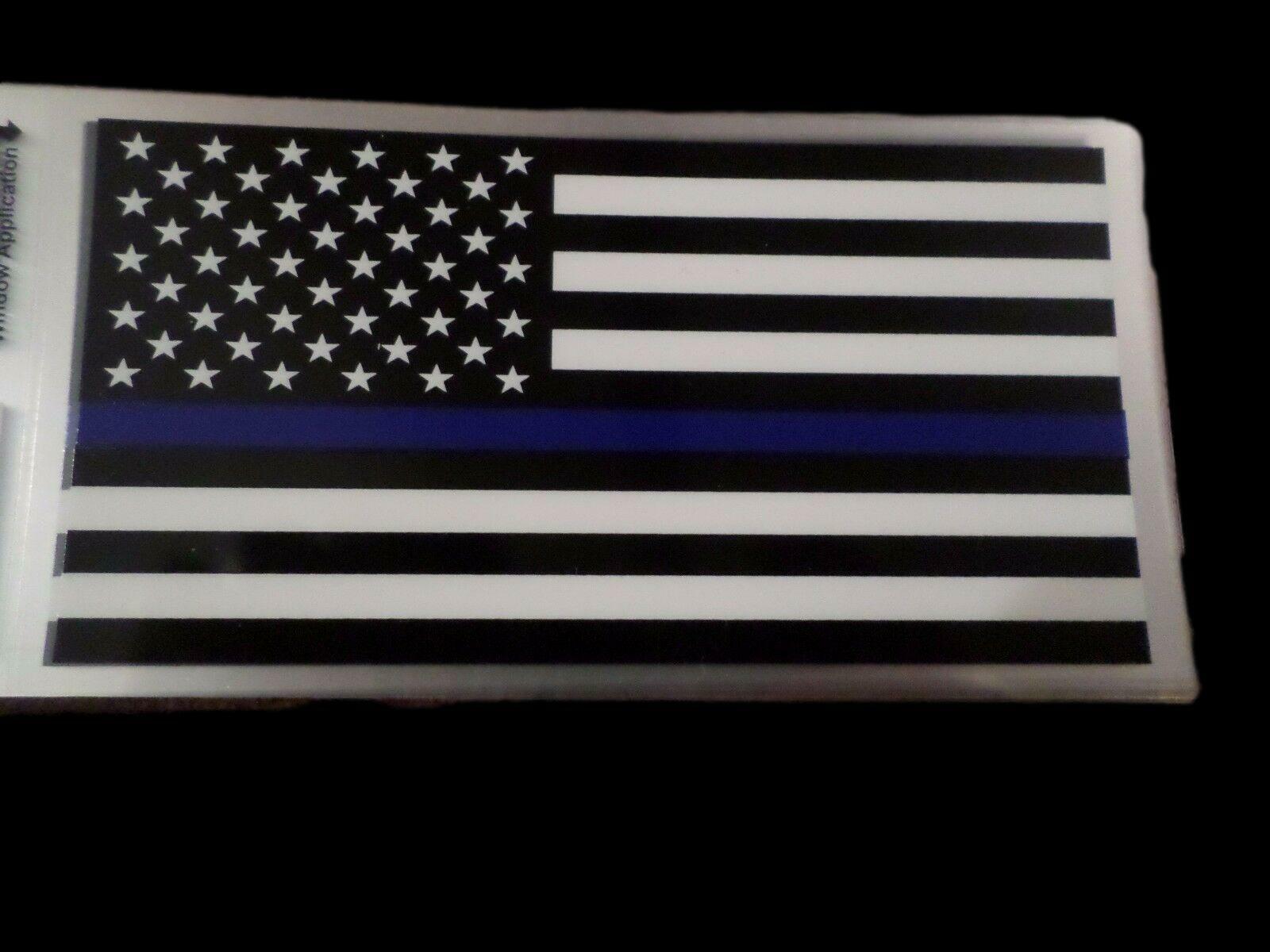 U.S AMERICAN FLAG POLICE THIN BLUE LINE WINDOW DECAL BUMPER STICKER U ...