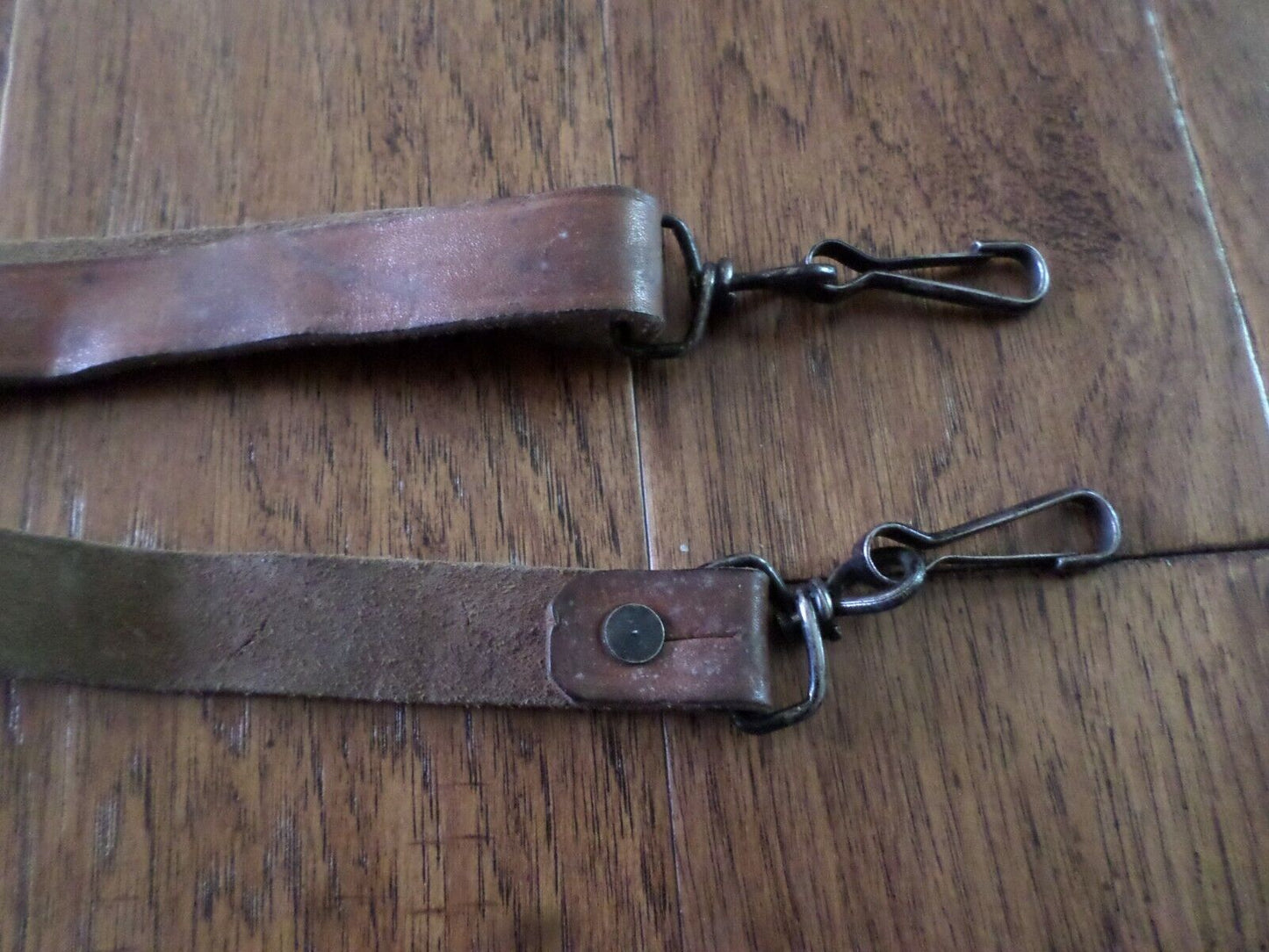 GENUINE FRENCH MILITARY MAT BROWN LEATHER RIFLE SLING ARMY MAS RIFLE 49 & 49/54