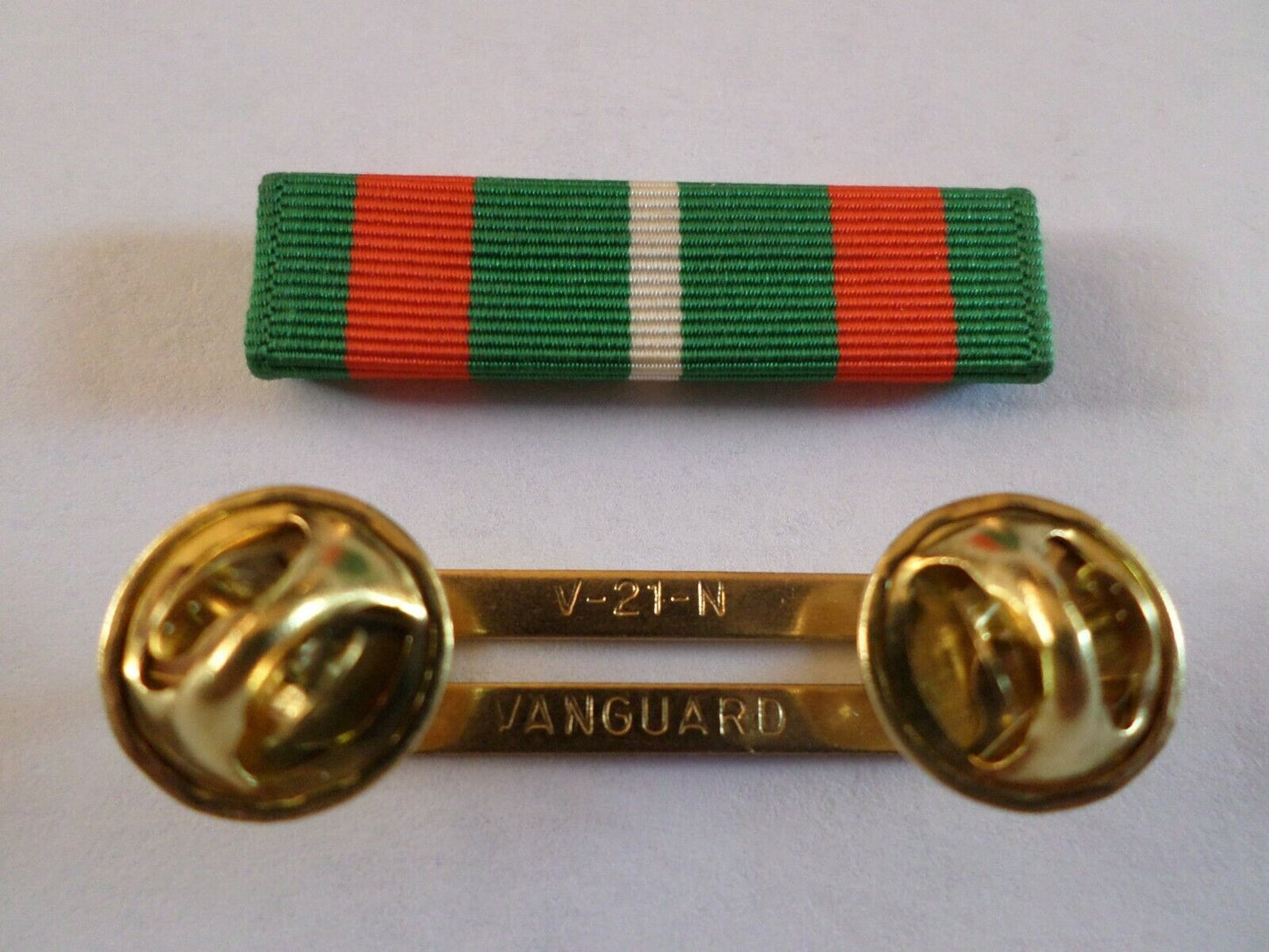 COAST GUARD ACHIEVEMENT RIBBON WITH BRASS RIBBON HOLDER MILITARY ISSUE VETERAN