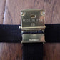 U.S MILITARY BLACK WEB BELT WITH BIERE 33 EXPORT BRASS BUCKLE U.S.A MADE