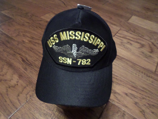 USS MISSISSIPPI SSN-782 U.S NAVY SHIP HAT MILITARY OFFICIAL BALL CAP U.S.A MADE