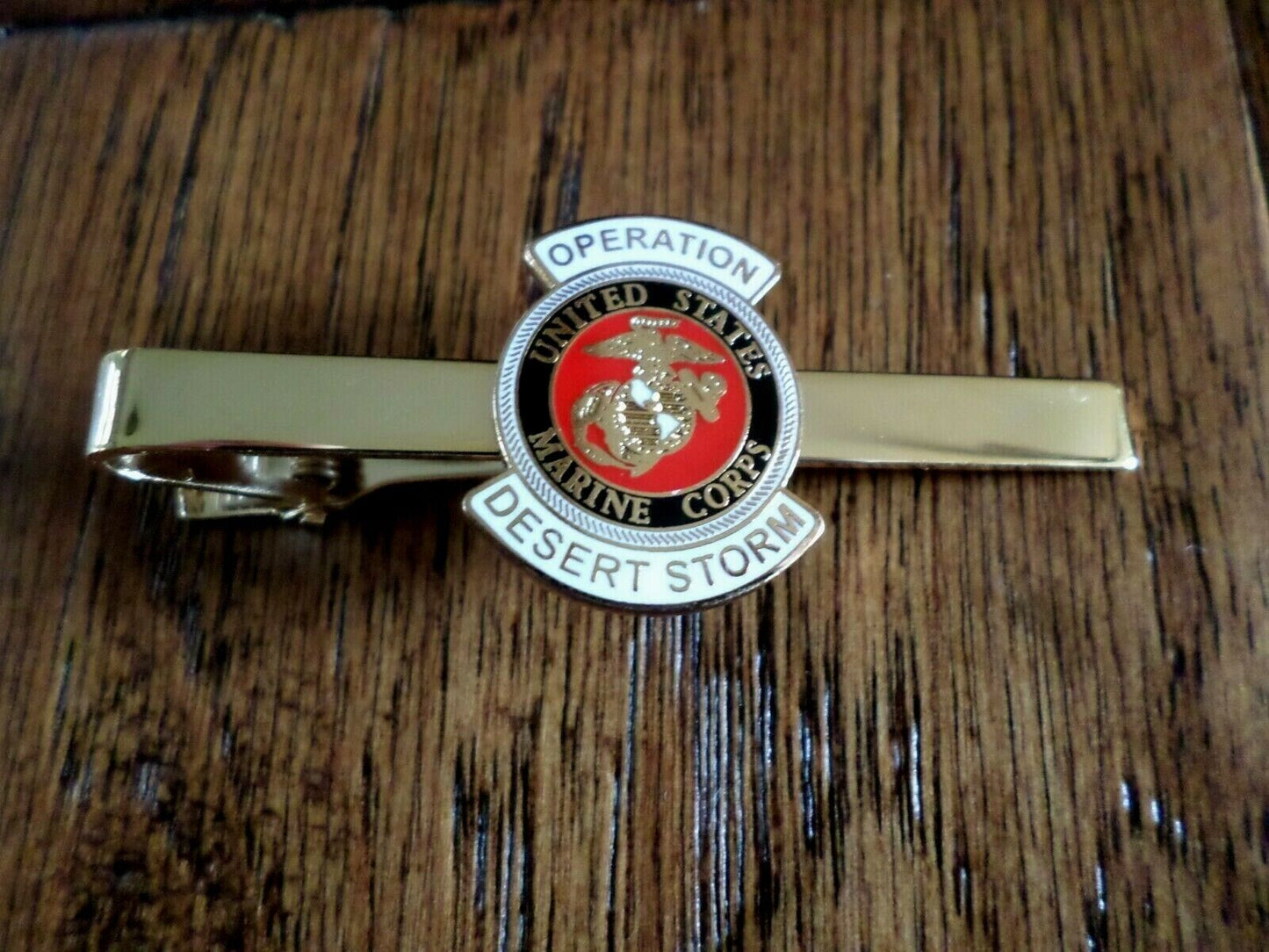 U.S MILITARY MARINE CORPS DESERT STORM TIE BAR OR TIE TAC CLIP ON TYPE USA MADE