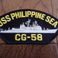 U.S NAVY SHIP HAT PATCH USS PHILIPPINE SEA CG-58 PATCH USA MADE HEAT TRANSFER