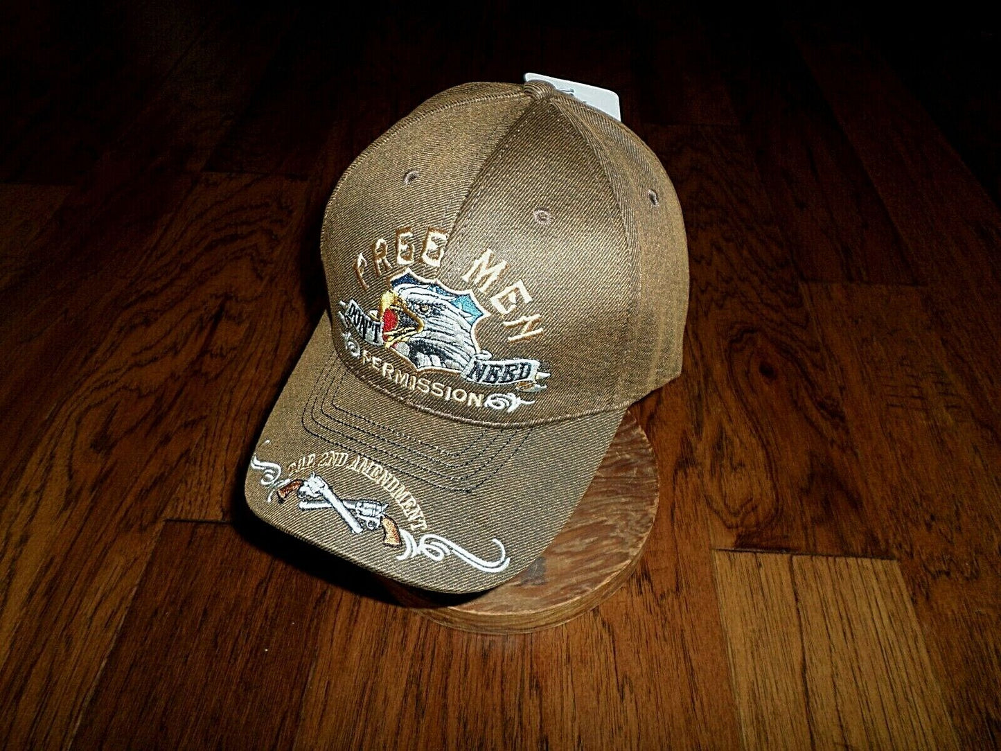 FREE MEN 2nd AMENDMENT PREMIUM OILSKIN 6 PANEL CAP EMBROIDERED HAT