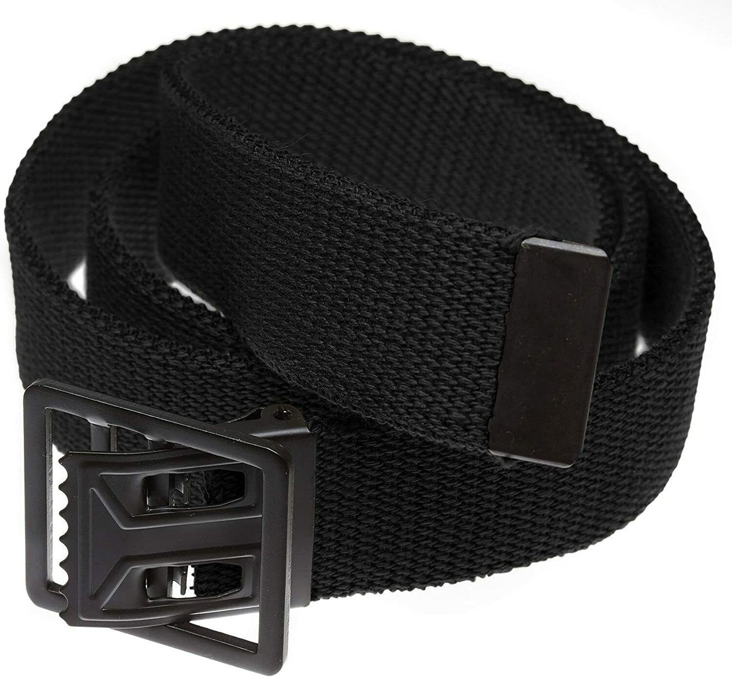 U.S MILITARY GRADE BLACK WEB TROUSER BELT WITH BLACK OPEN FACE BUCKLE USA MADE