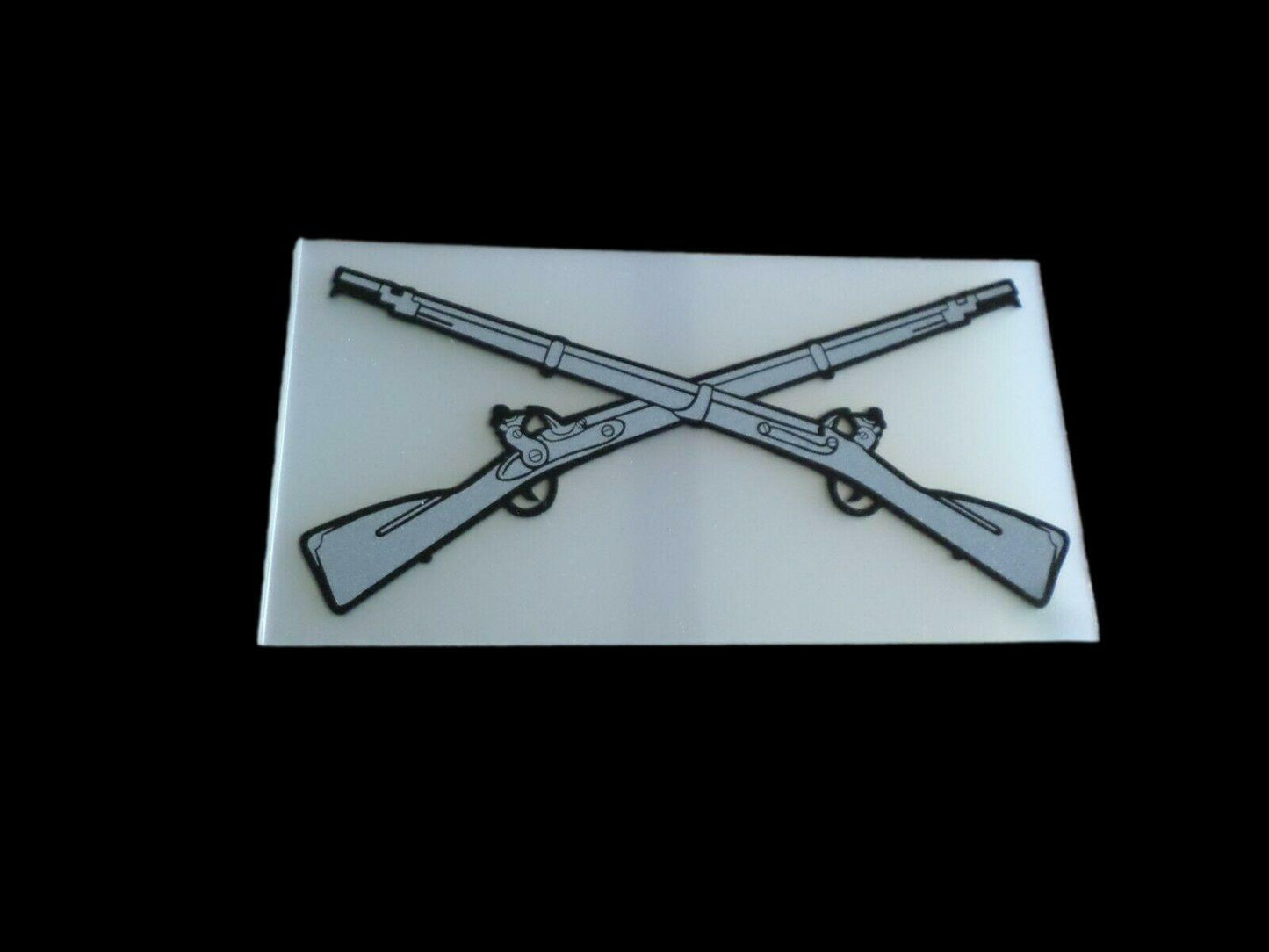 U.S MILITARY INFANTRY CROSSED RIFLES WINDOW DECAL BUMPER STICKER 5" X 2.5"