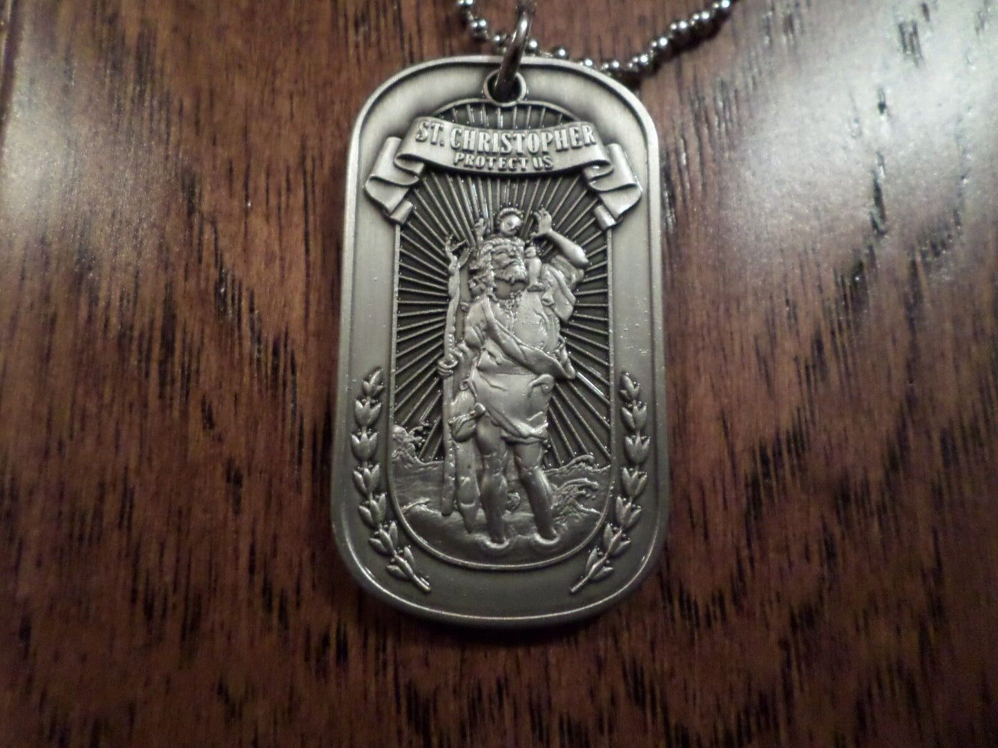 ST. CHRISTOPHER PROTECT US RELIGIOUS SPIRITUAL NECKLACE PENDANT DOG TAG NEW