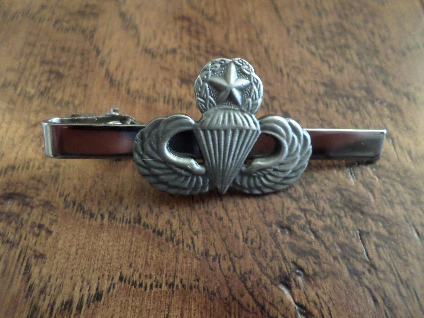 U.S MILITARY ARMY MASTER JUMP WINGS TIE BAR TIE TAC CLIP ON STYLE U.S.A MADE