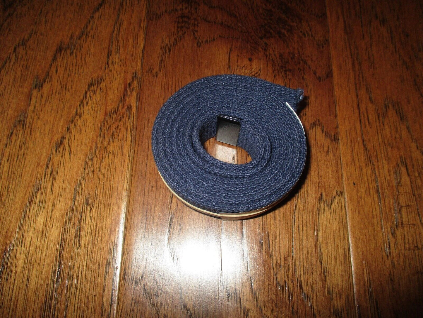 MILITARY ISSUE BLUE WEB BELT BLACK TIP NAVY OR AIR FORCE TROUSER BELT USA MADE