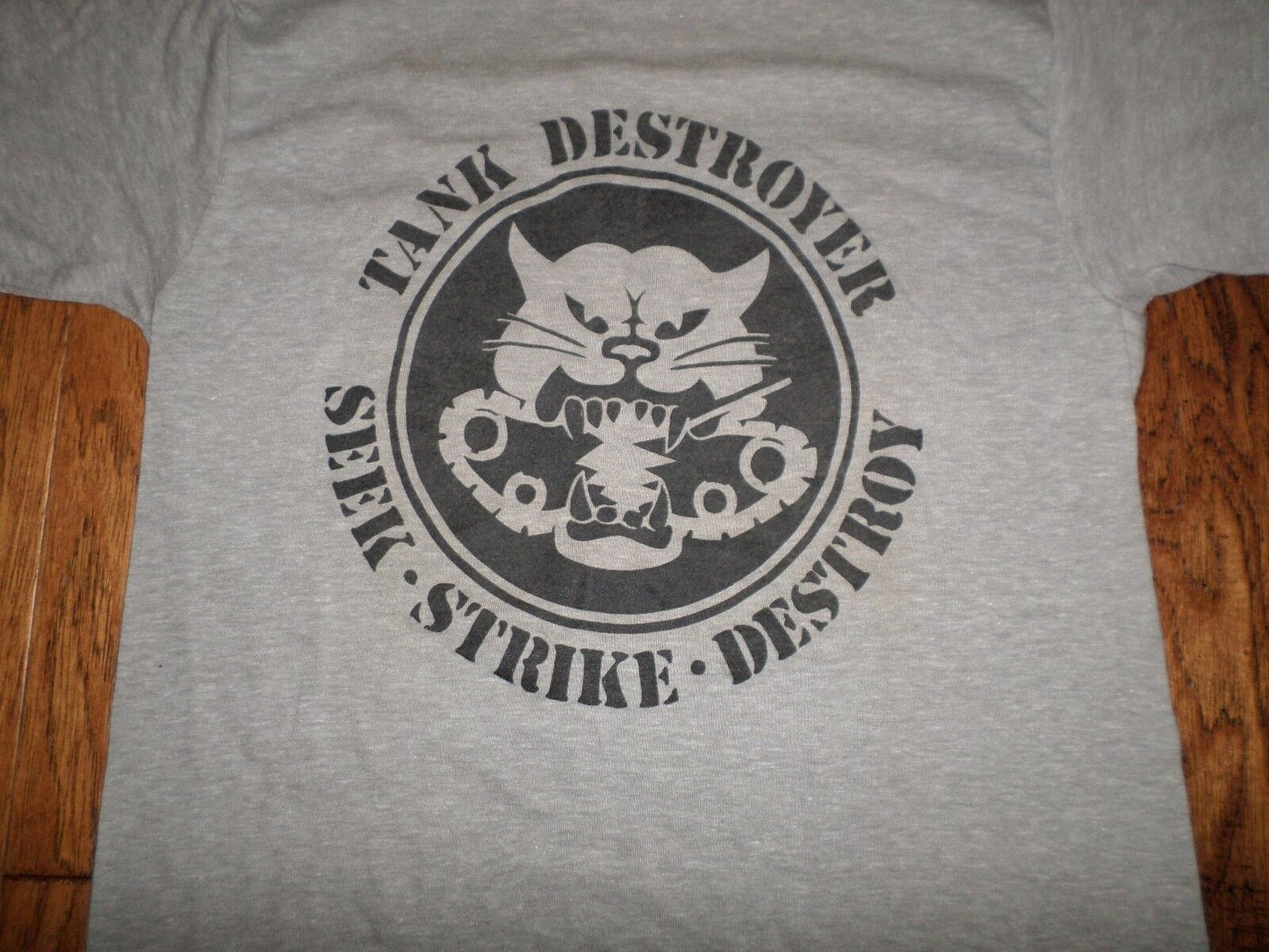 VINTAGE MILITARY TANK DESTROYER T- SHIRT MADE IN THE U.S.A BY T CHED SIZE SMALL