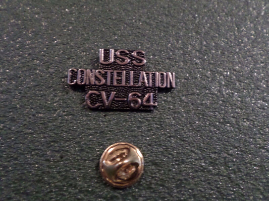 U.S MILITARY NAVY SHIP USS CONSTELLATION CV-64 HAT LAPEL PIN CLUTCH BACK