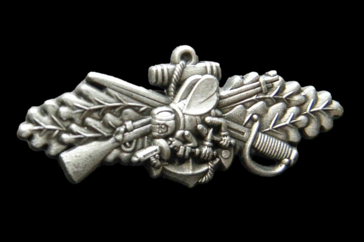 U.S NAVY SEABEES COMBAT SERVICE WARFARE HAT LAPEL PIN POST BACK MINIATURE 1.5"