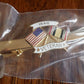 U.S MILITARY IRAQ VETERAN TIE BAR OR TIE TAC CLIP ON TYPE U.S.A MADE U.S FLAG