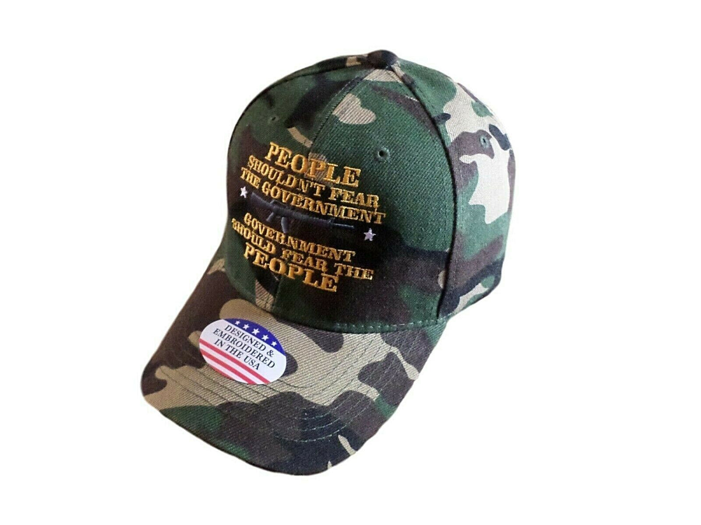 2nd AMENDMENT HAT FEAR THE GOVERNMENT CAP EMBROIDERED CAMOUFLAGE