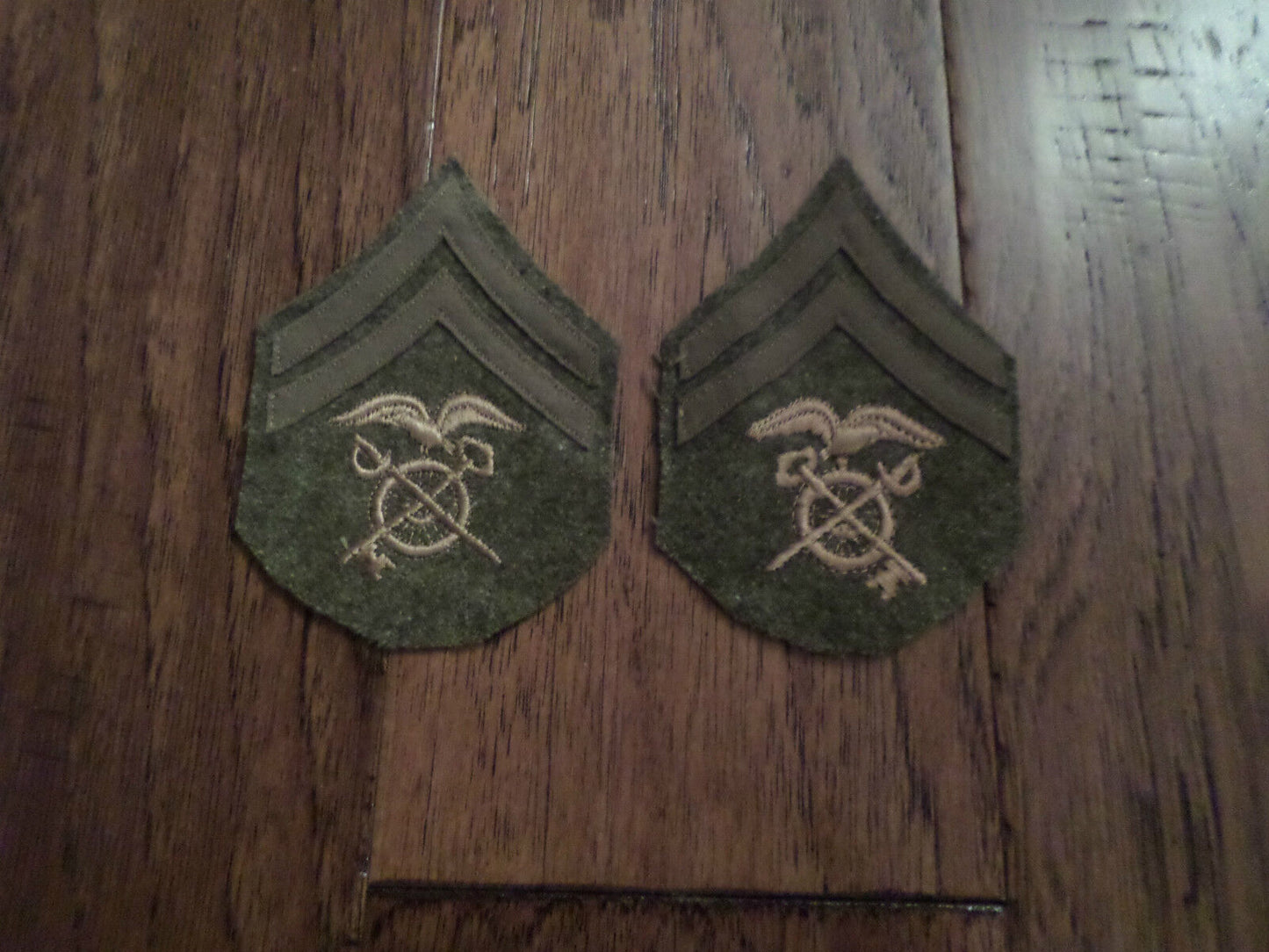 U.S MILITARY WWI CORPORAL PATCHES QUARTERMASTER 1 PAIR 2 PATCHES