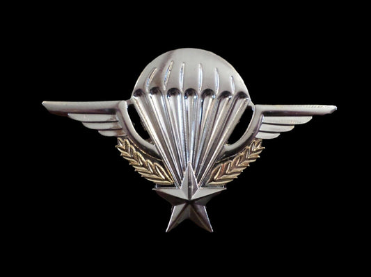 FRENCH MILITARY JUMP WINGS BADGE PARATROOPER 2 7/8" DOUBLE POST METAL PIN