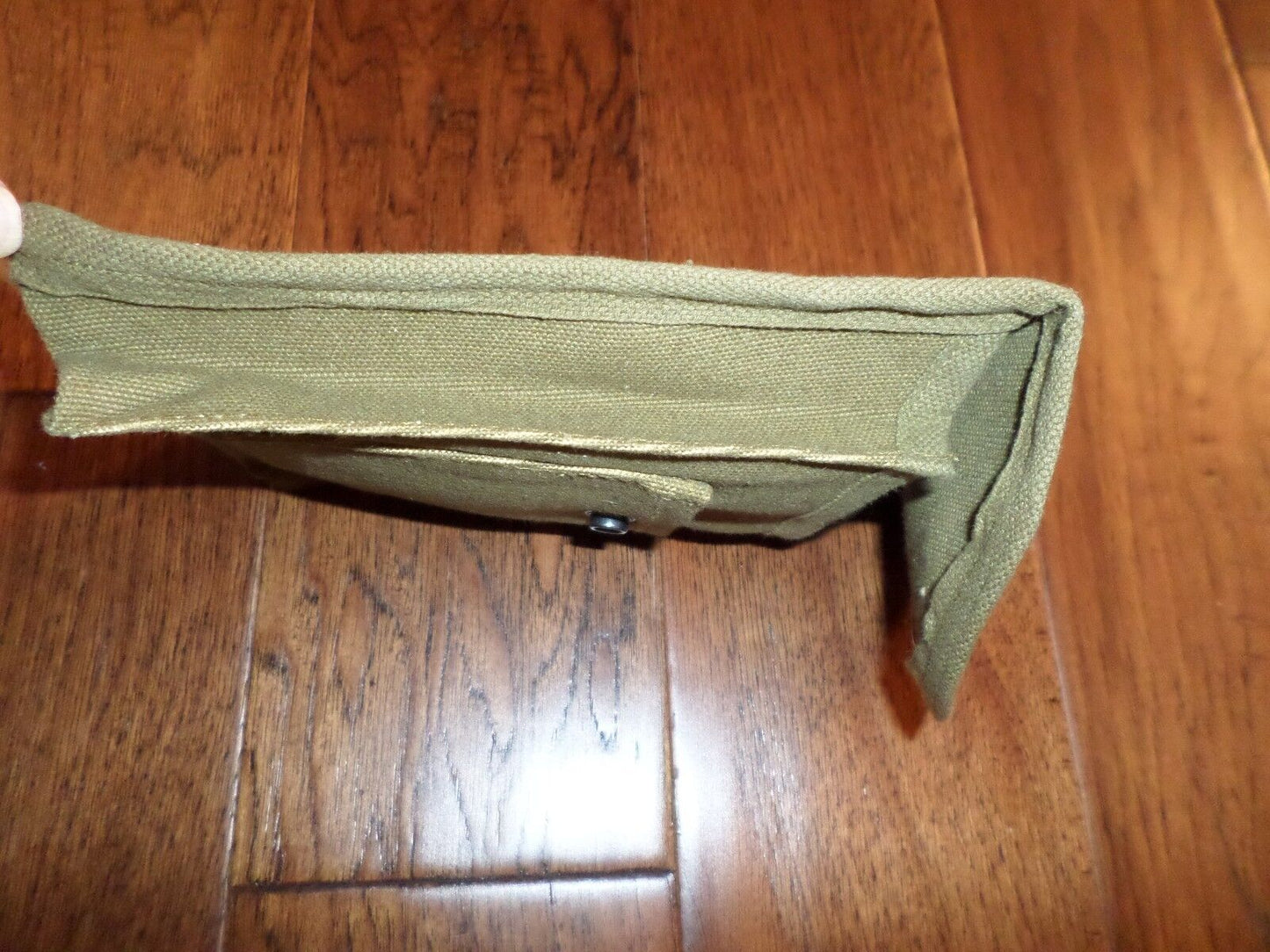 UTILITY BELT POUCH  OD GREEN COTTON CANVAS SNAP CLOSURE 7X6X2