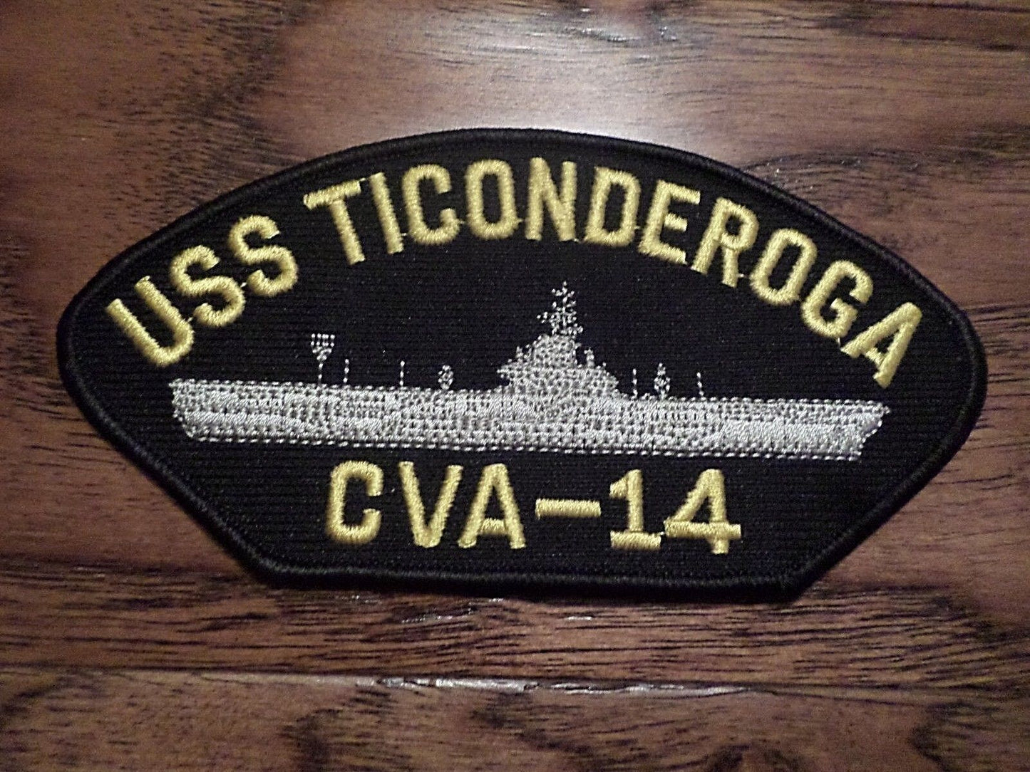 USS TICONDEROGA CVA-14 U.S NAVY SHIP HAT PATCH NAVY CARRIER  HEAT TRANSFER