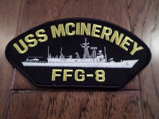 USS MCINERNEY FFG-8 U.S NAVY SHIP HAT PATCH U.S.A MADE HEAT TRANSFER