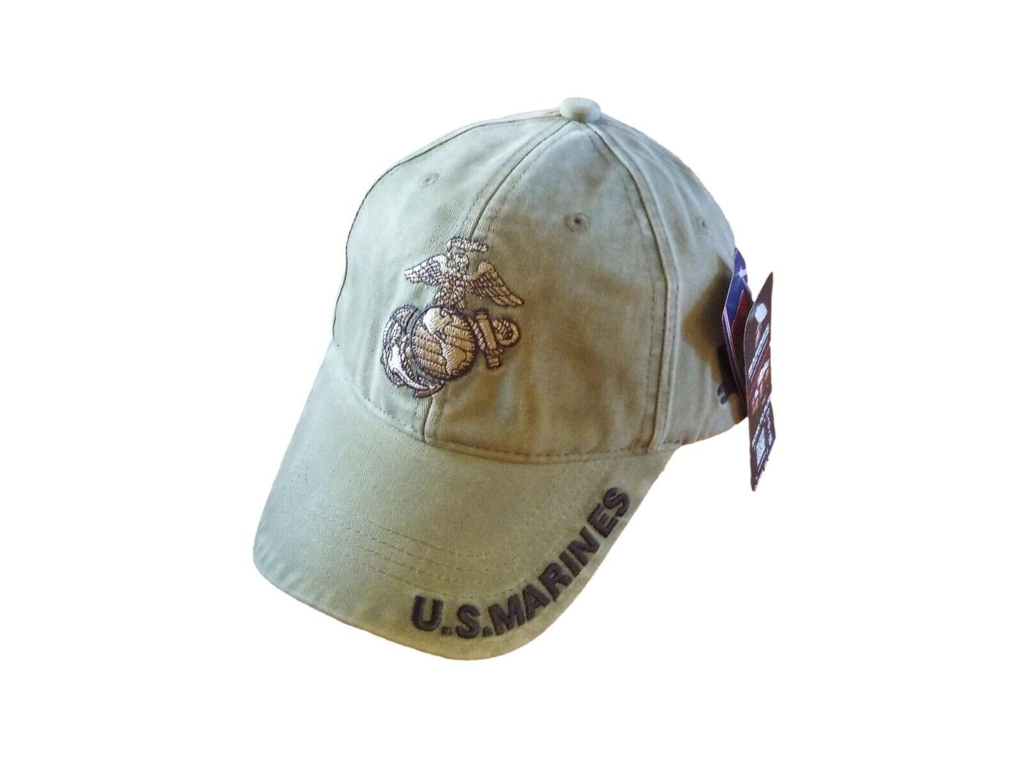 U.S MILITARY MARINE CORPS EGA HAT CAP OD GREEN STONE WASHED